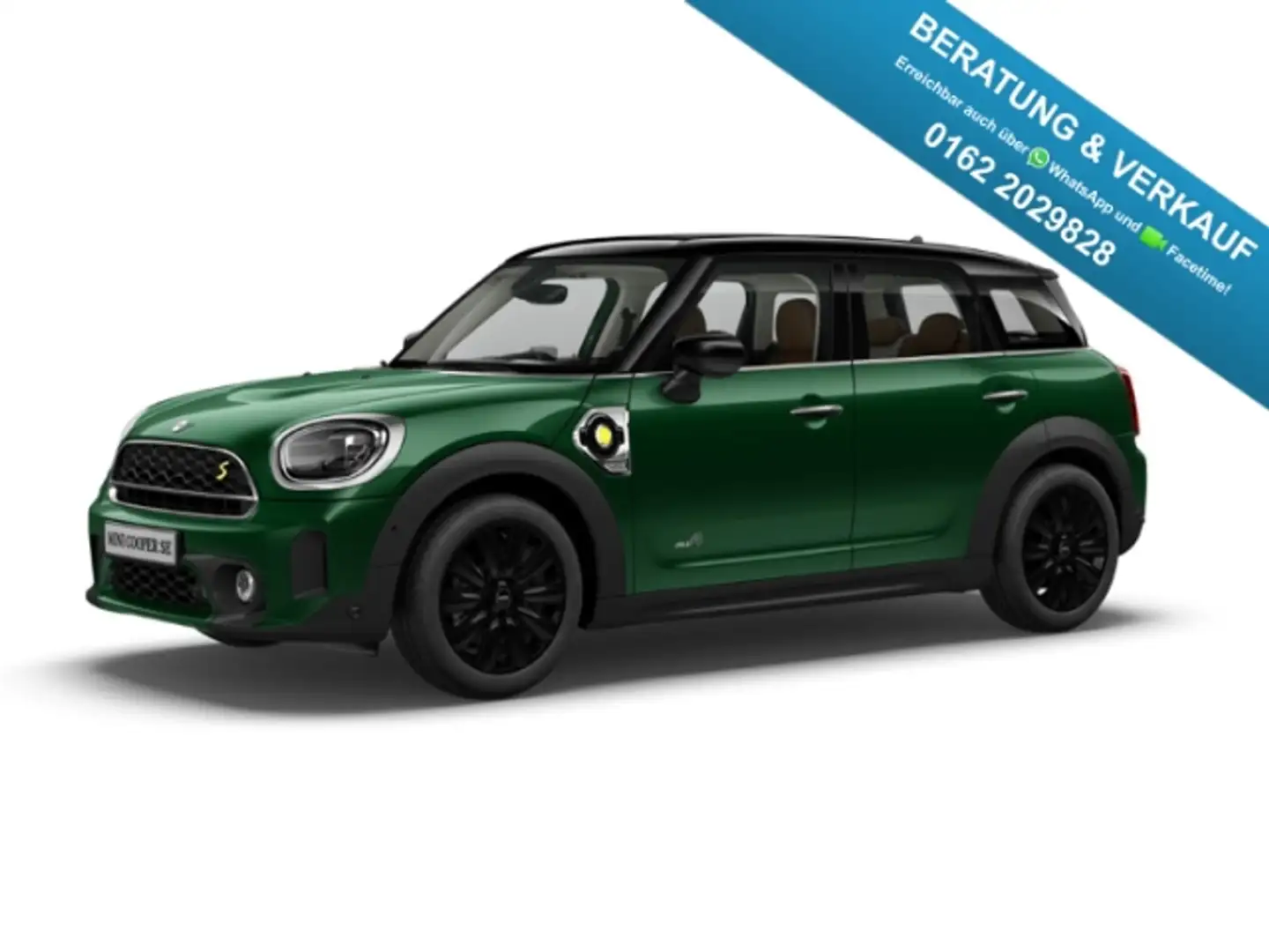 MINI Cooper SE ALL4 HUD El. Panodach Panorama Navi Leder Memory S Grün - 1