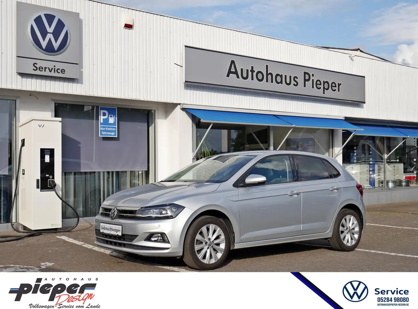 Volkswagen Polo 1.0 TSI Highline DSG LED Navi Digi-Cockpit ACC ... Argent - 1