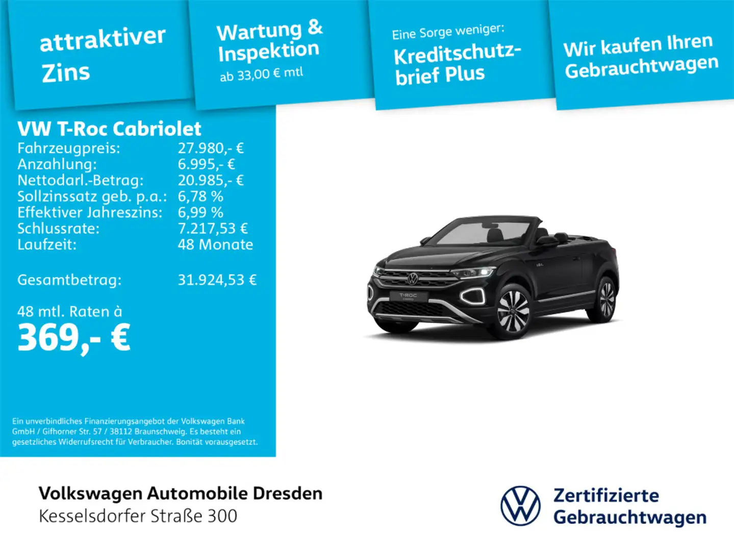 Volkswagen T-Roc Style 1.0 TSI Schwarz - 1