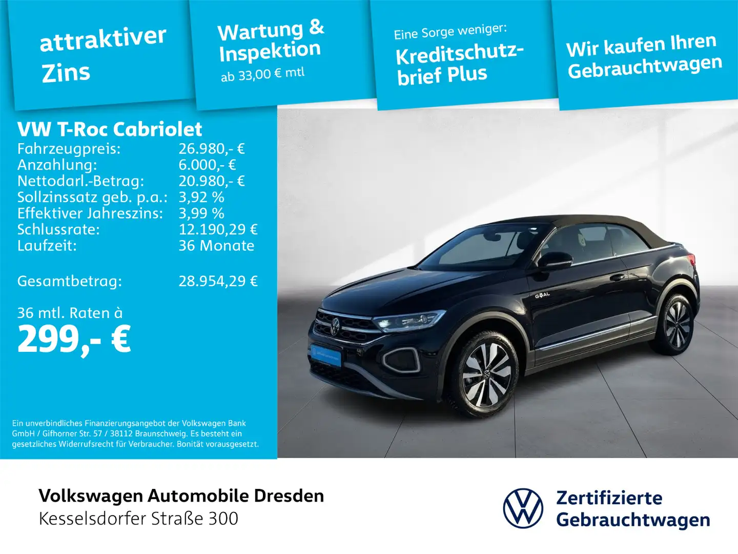 Volkswagen T-Roc 1.0 TSI Style ACC AHZV Kamera LE Schwarz - 1