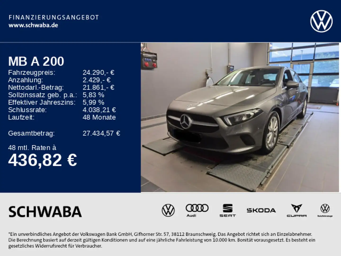 Mercedes-Benz A 200 Progressive DCT Gris - 1