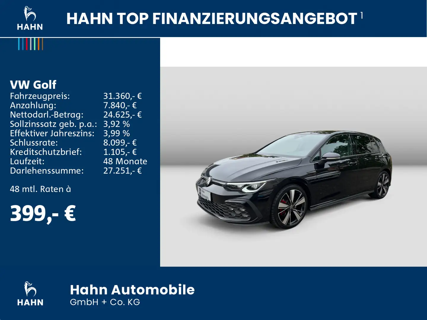 Volkswagen Golf VIII GTD 2.0TDI DSG ACC CAM LED NAVI SITZHE Schwarz - 2