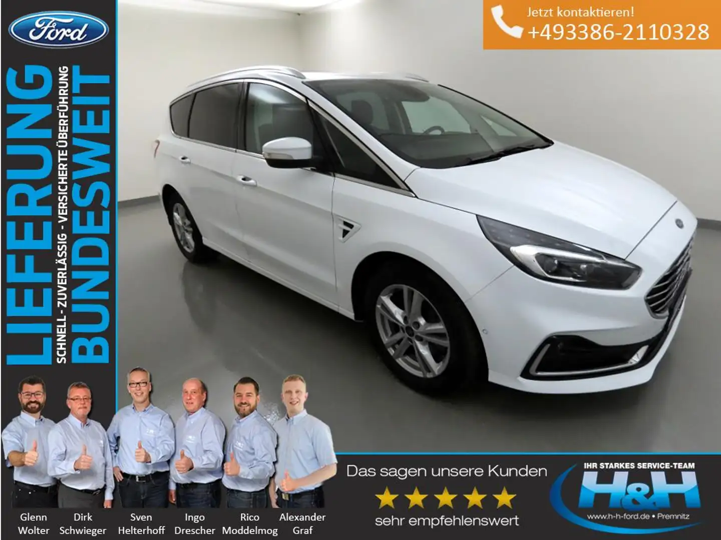 Ford S-Max 2.0 Aut. Titanium LED+ACC+AHK+Kamera Bílá - 1