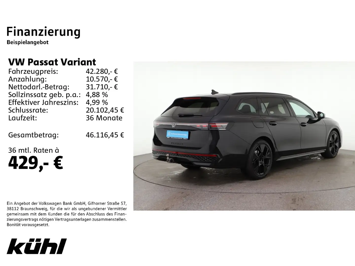 Volkswagen Passat Variant 2.0 TDI DSG R line IQ.Light ACC D Schwarz - 2