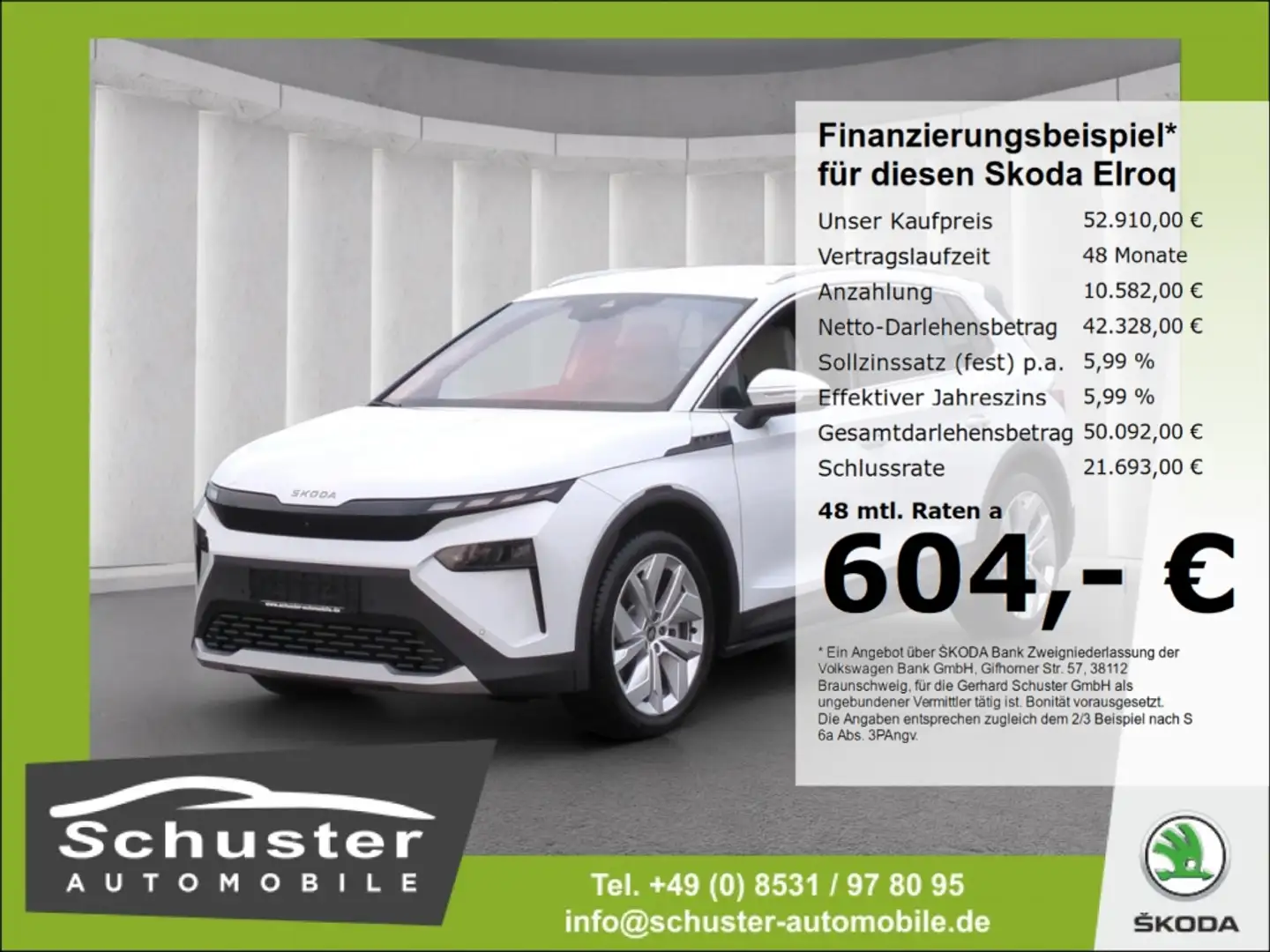 Skoda Elroq 85 First Edition*360°Ka ACC CANTON Massage Weiß - 1