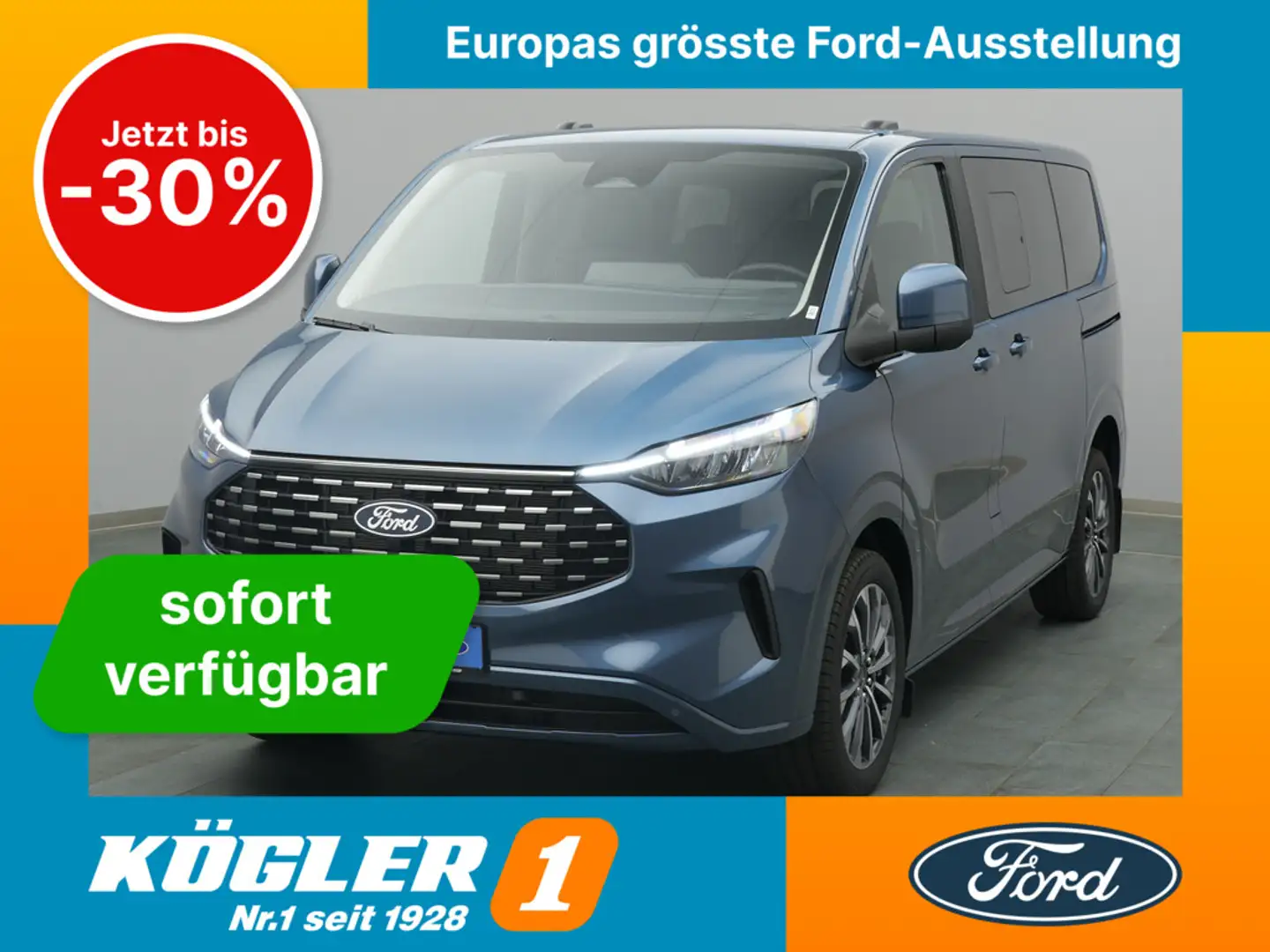 Ford Tourneo Custom 320 L1 Titanium 170PS Aut. Blau - 1