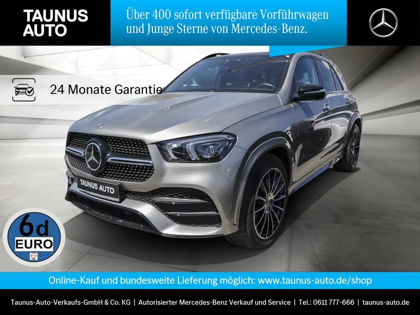 Mercedes-Benz GLE 400 d 4M AMG-LINE PANO HUD AHK DISTRONIC NIGHT Srebrny - 1