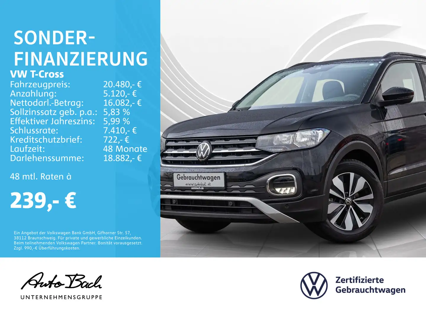 Volkswagen T-Cross 1.0 TSI "MOVE" Navi Sitzheizung EPH DAB Negro - 1