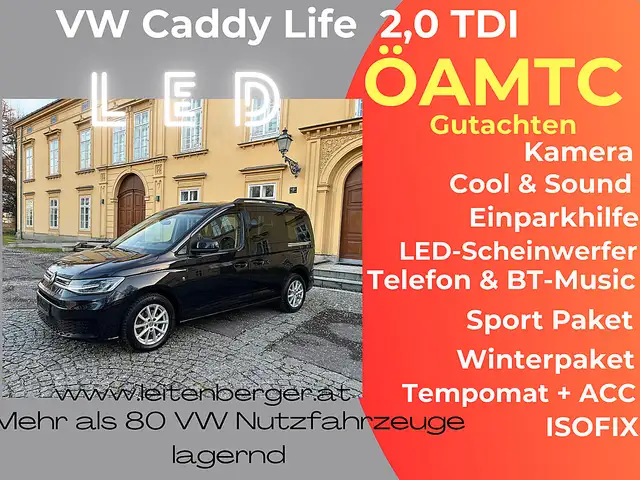 Volkswagen Caddy Life 2,0 TDI LED Scheinwerfer Kamera Cool&Sound...