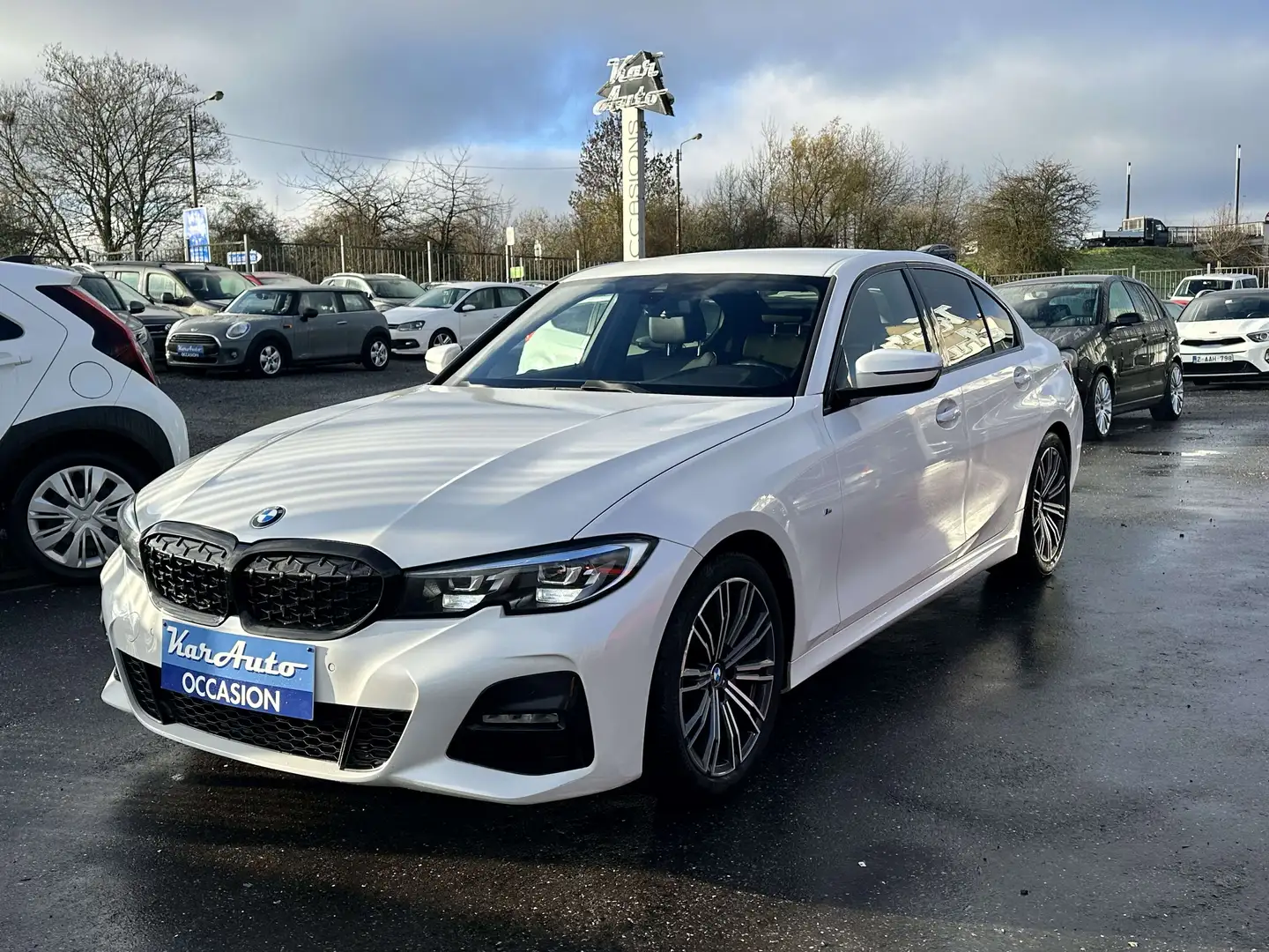 BMW 318 dA M PACK*GPS*CUIR ALCANT*JANTES* Blanc - 2