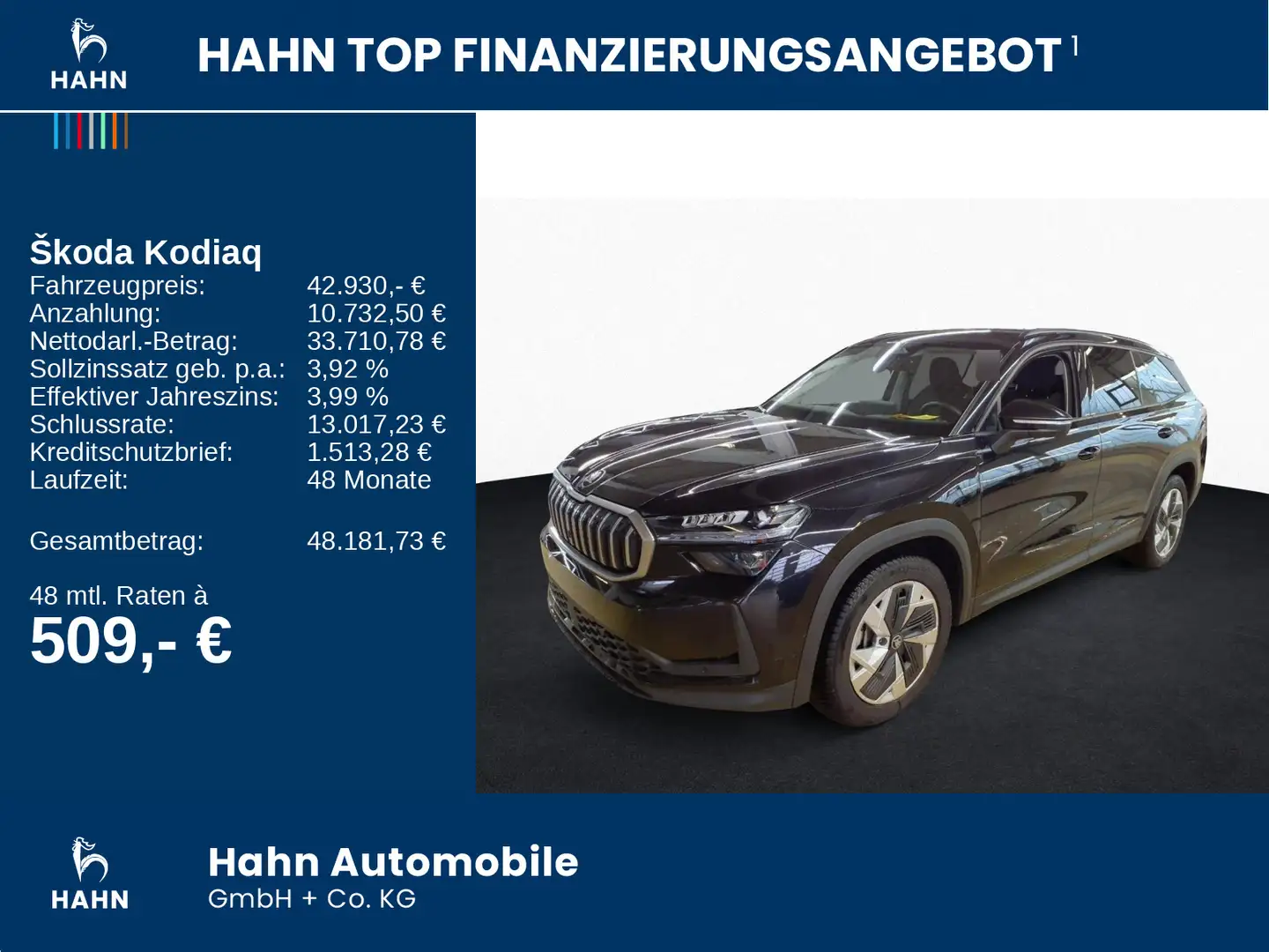 Skoda Kodiaq 2.0TDI DSG Selection LED AHK Standh 360° Schwarz - 2