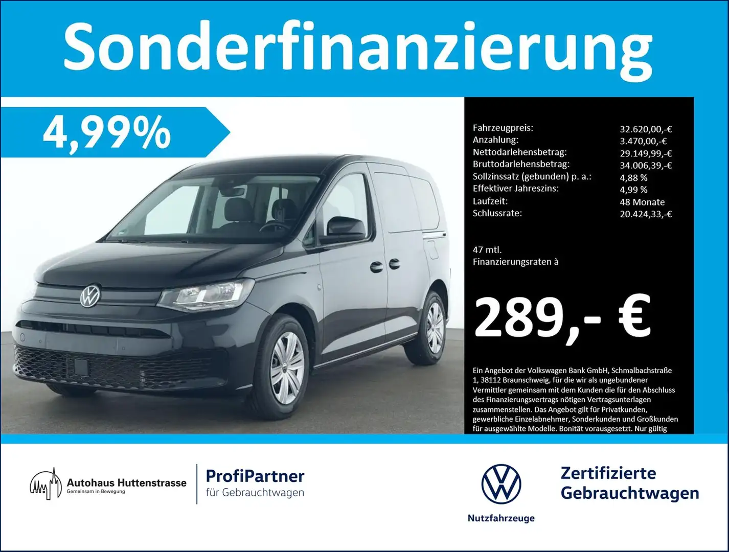 Volkswagen Caddy 2.0 TDI DSG VIRTUAL STANDHZG AHK Schwarz - 1