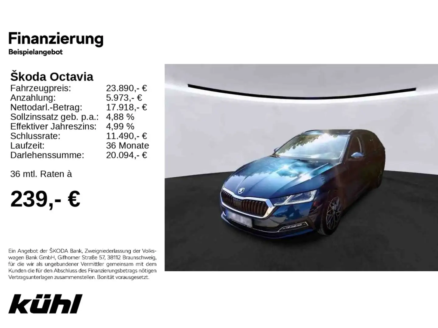 Skoda Octavia Combi 1.5 TSI First Edition Navi,AHK,LM1 Blau - 1