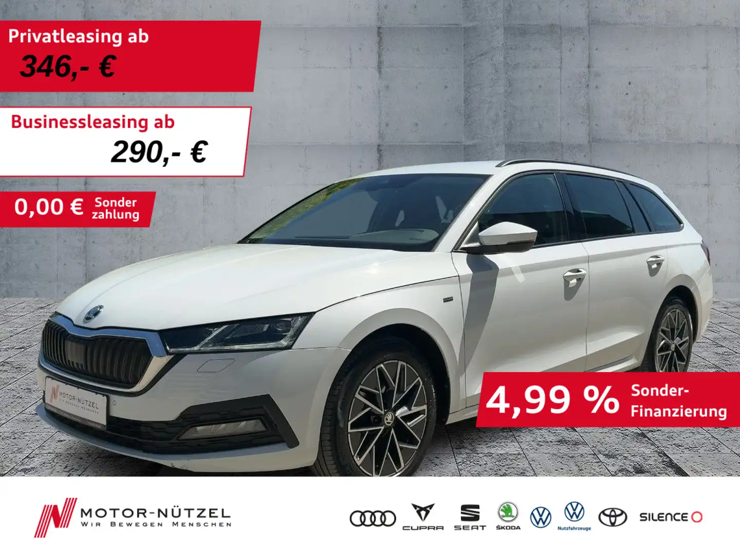 Skoda Octavia Combi 2.0 TDI DSG 4x4 CLEVER MATRIX+NAV Weiß - 1