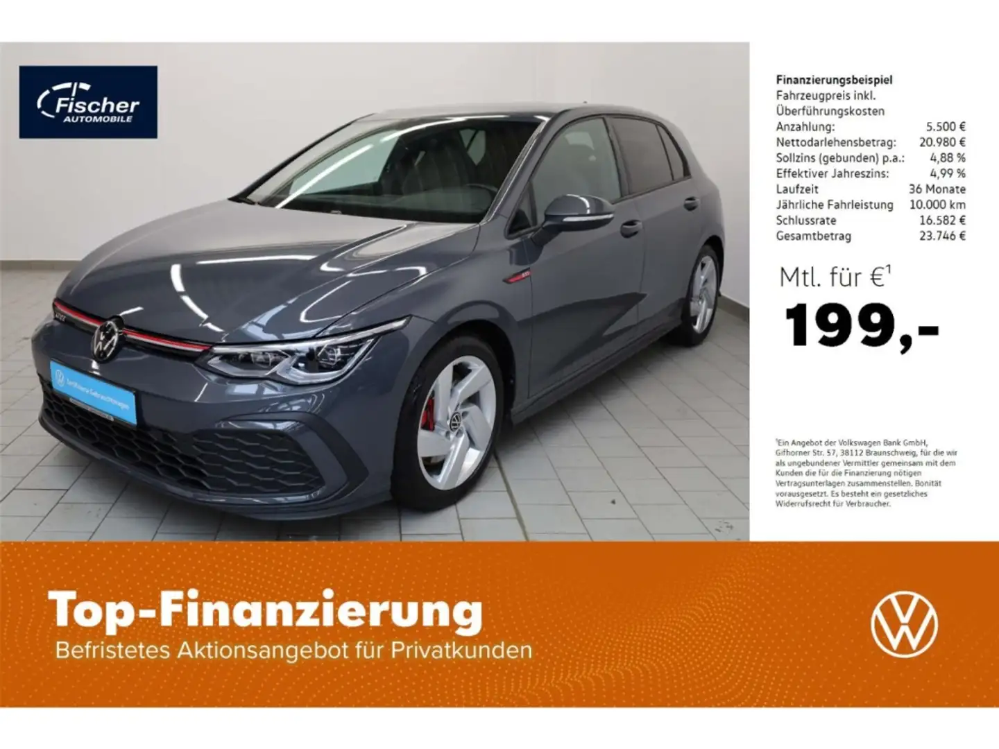 Volkswagen Golf GTI 2.0 TSI DSG LED/ACC/Klima/SH Grau - 1
