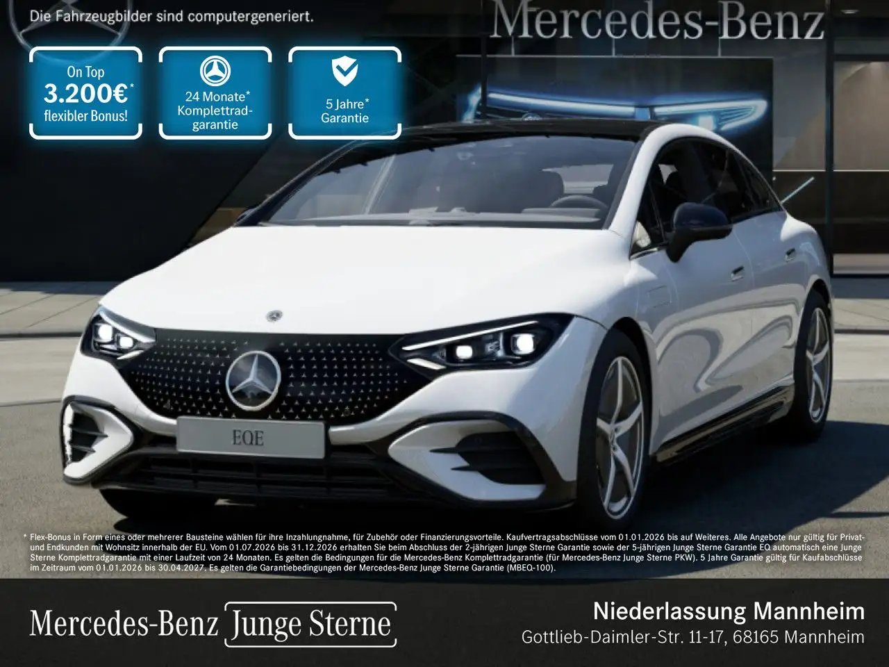 Mercedes-Benz EQE 350 AMG Fahrass WideScreen 360° Airmat Pano — photo 1 of 23