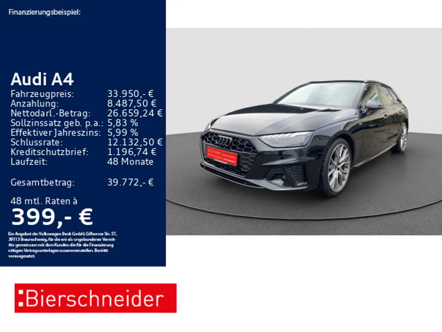 Audi A4 Av 40 TFSI S tronic S Line competition editio Noir - 1