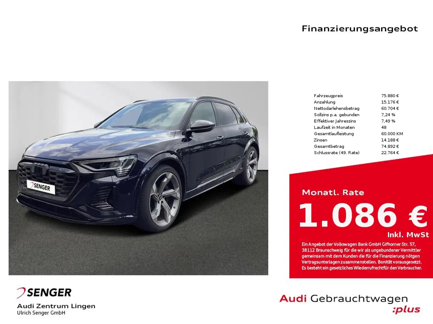 Audi SQ8 e-tron quattro Matrix-LED Panorama B&O AHK Синій - 1