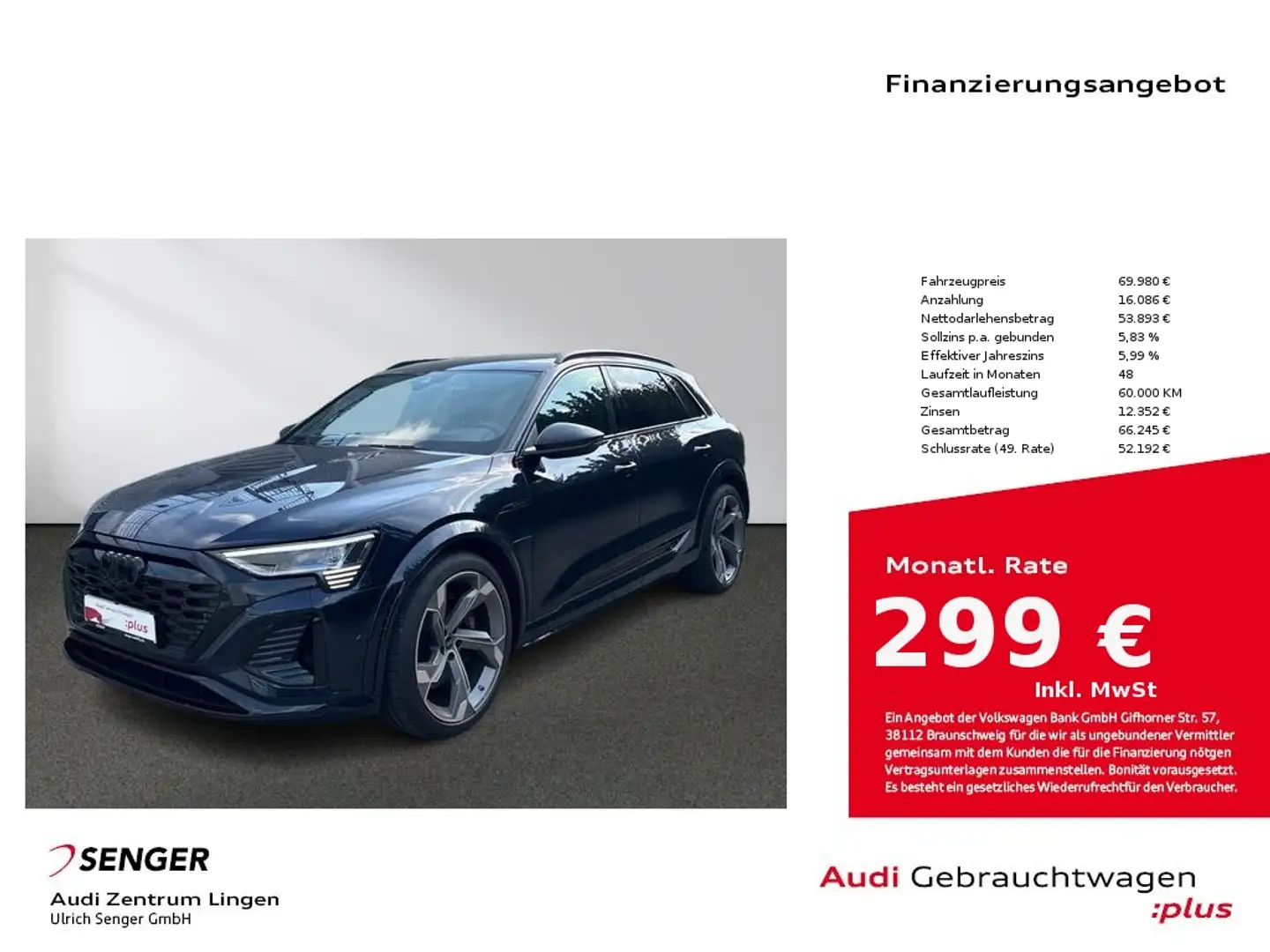 Audi SQ8 e-tron quattro Matrix-LED Panorama B&O AHK Bleu - 1