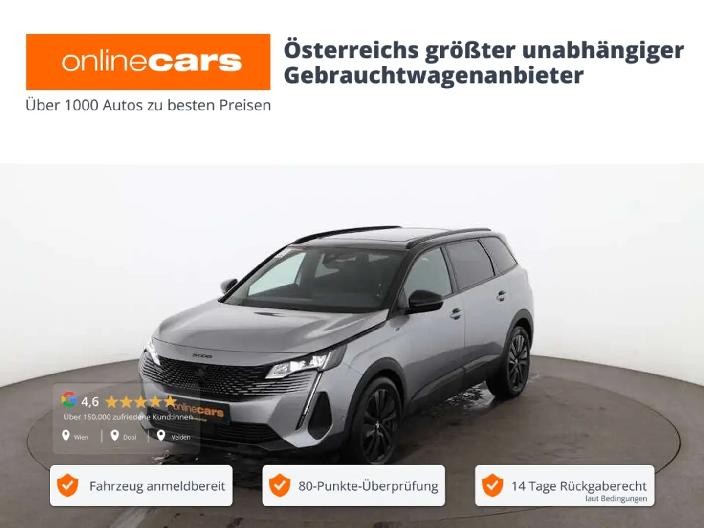 Peugeot 5008 1.5 BlueHDi GT Aut 7-SITZER LED SKY AHK NAVI Grau - 1