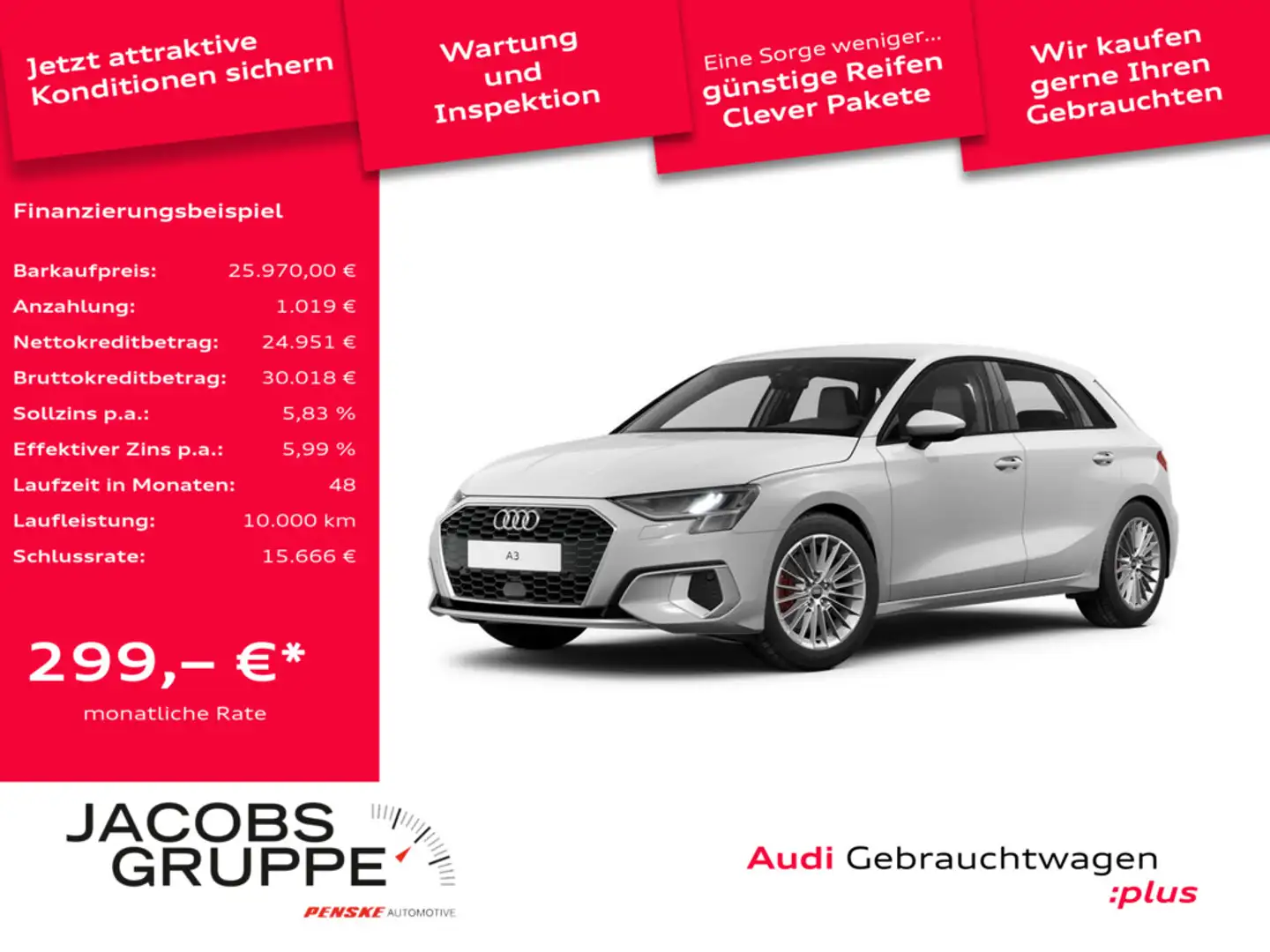 Audi A3 Sportback 35 TFSI advanced VC*PDC*R-Kamera * Wit - 1