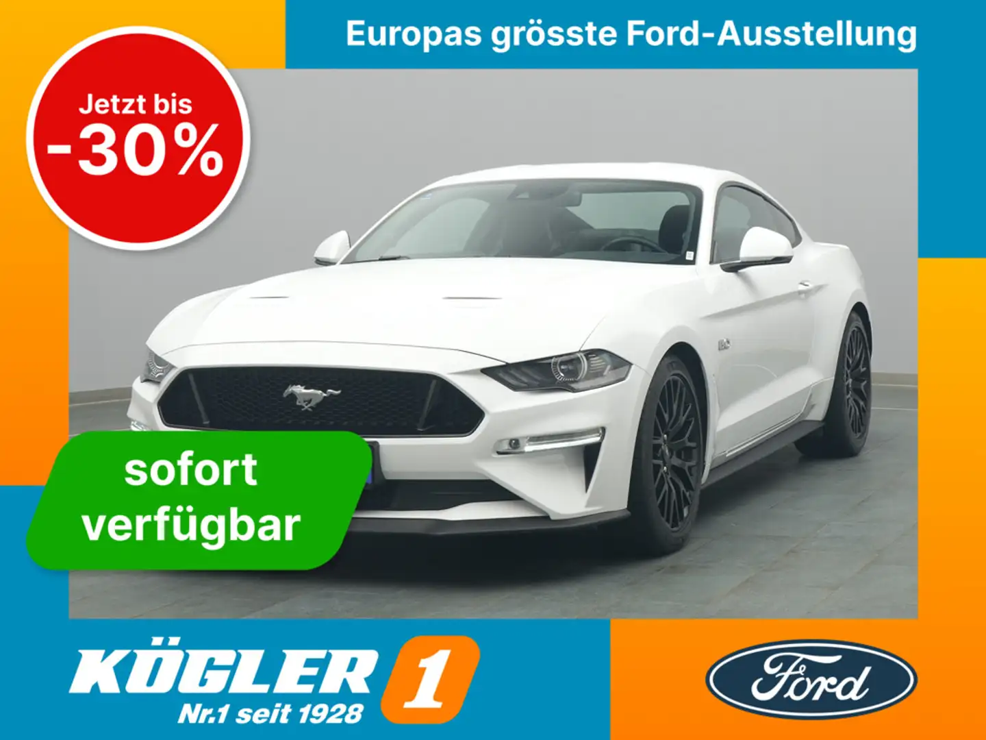 Ford Mustang GT Coupé V8 450PS/Premium-P.2/MagneRide Weiß - 1