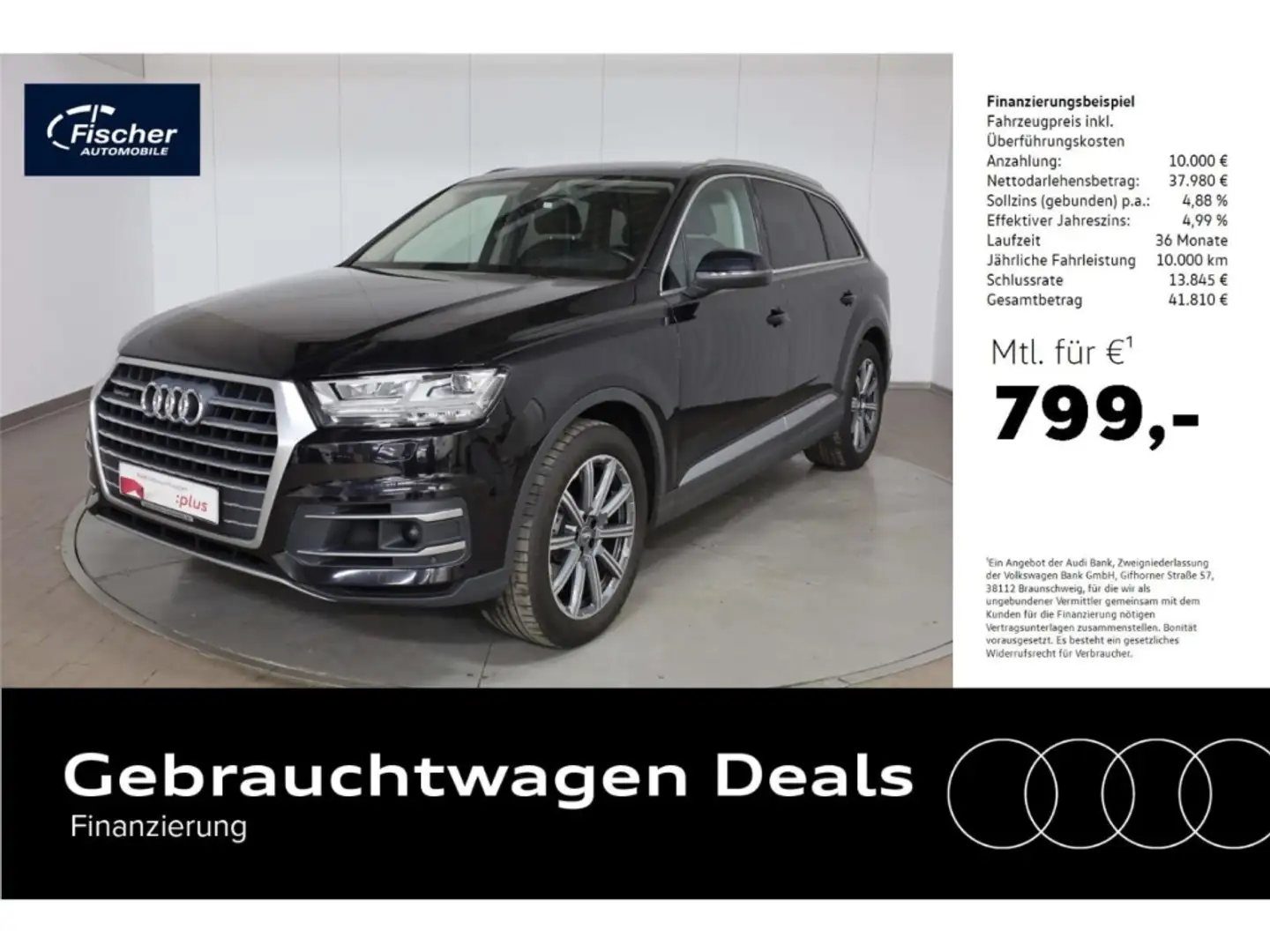Audi Q7 50 TDI qu. Tip. 7-Sitze/AHK/Standhz./LED/HUD Noir - 1