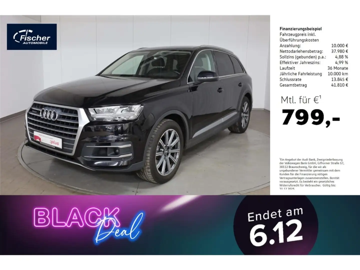 Audi Q7 50 TDI qu. Tip. 7-Sitze/AHK/Standhz./LED/HUD Schwarz - 1