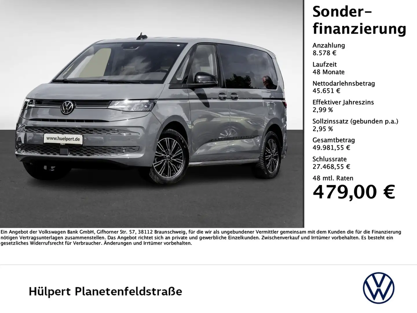 Volkswagen T7 Multivan 2.0 LIFE CAM ACC LM17 NAVI SITZHEIZ. Grau - 1