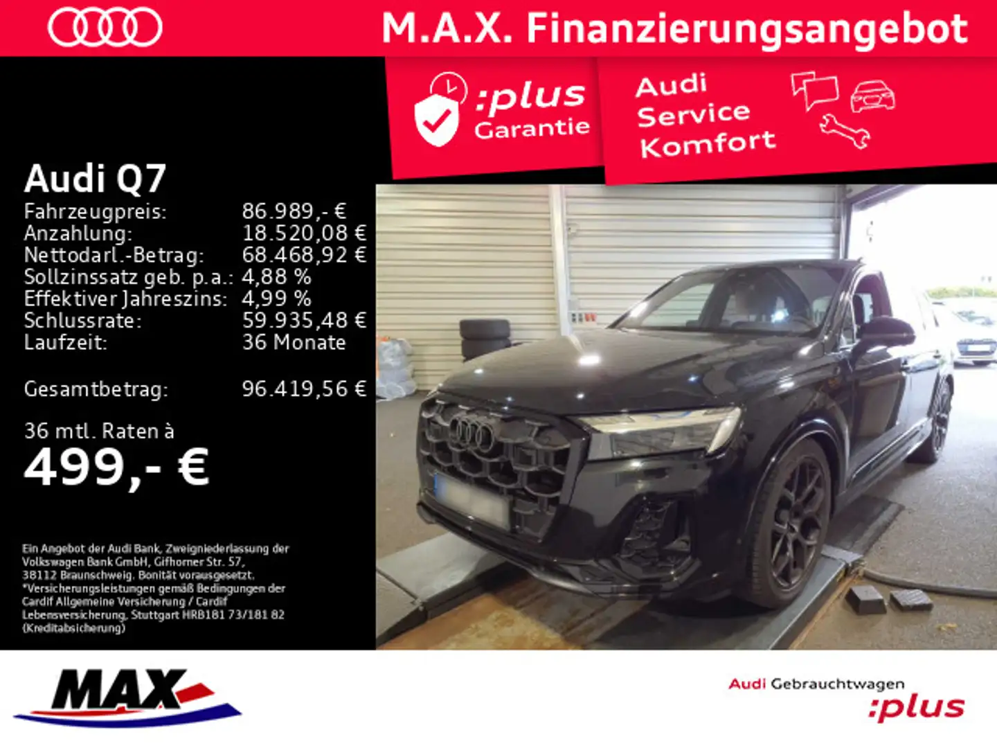 Audi Q7 50 TDI QUATT S LINE +MATRIX+AHK+B&O+PANO+HUD+ Schwarz - 1