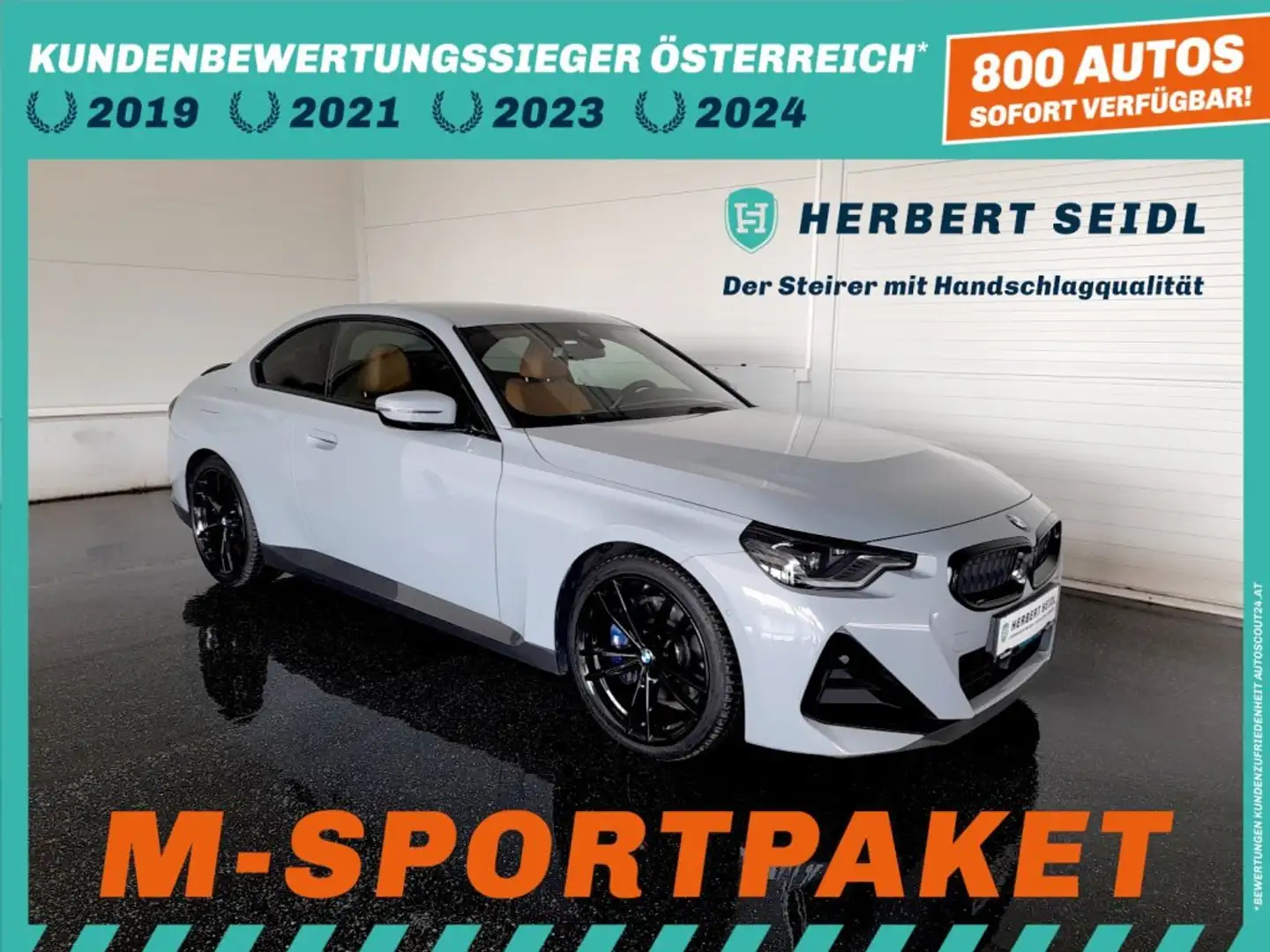 BMW 220 d Coupé M-SPORT PRO Aut. *19 ZOLL / ADAPT. LED / NAVI / VOLLEDER-SPORTSITZE & MEMORY / KAMERA / HIFI SOUND / 3-ZONEN-KLIM Grau - 1