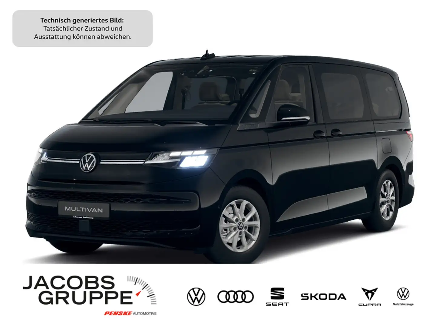 Volkswagen T7 Multivan 2.0 TDI Lang DSG/LED/Navi/Sitzh Life Schwarz - 1