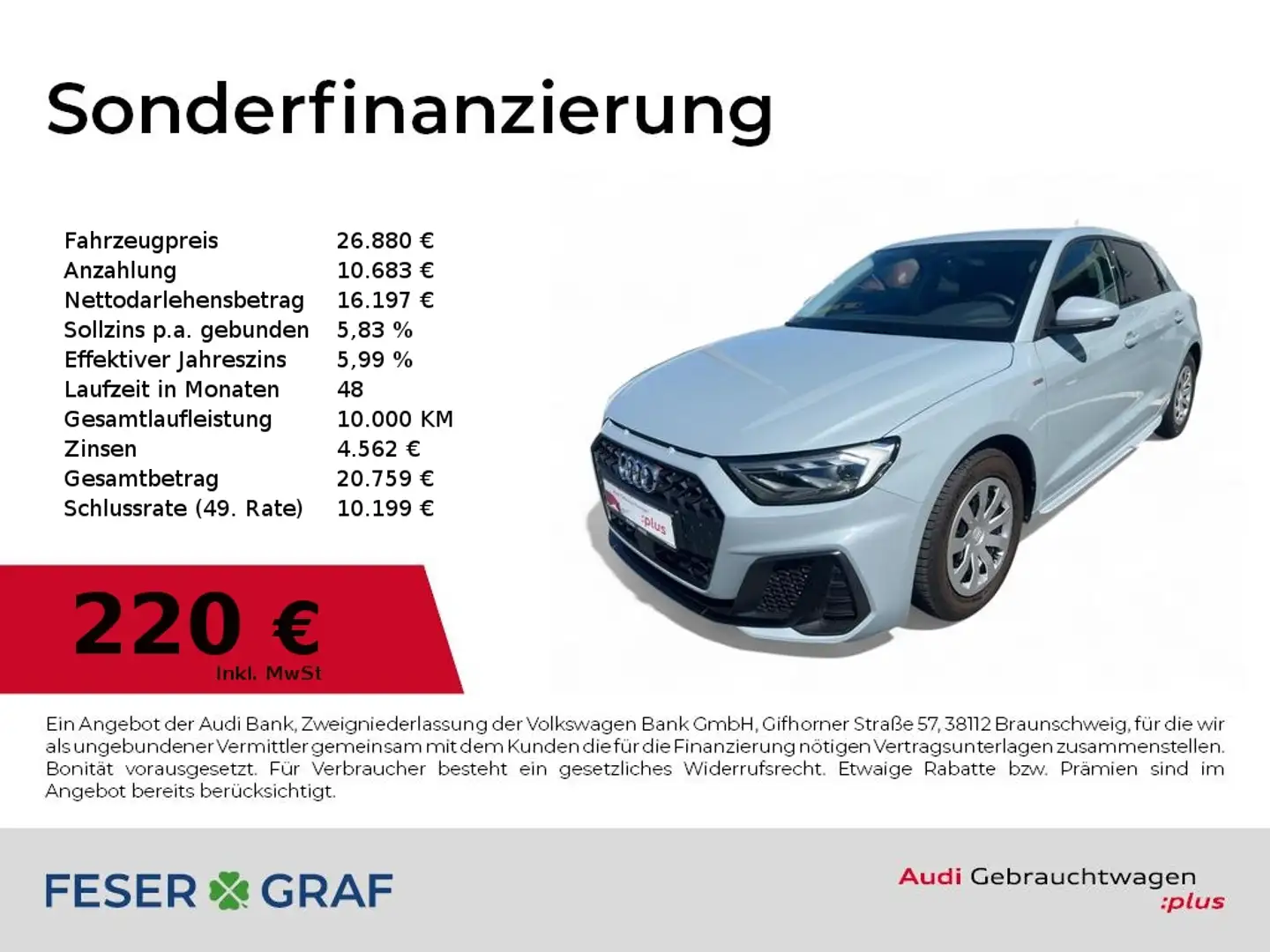 Audi A1 Sportback S line 30 TFSI S tronic LED/SHZ/AMBIENTE Grau - 1