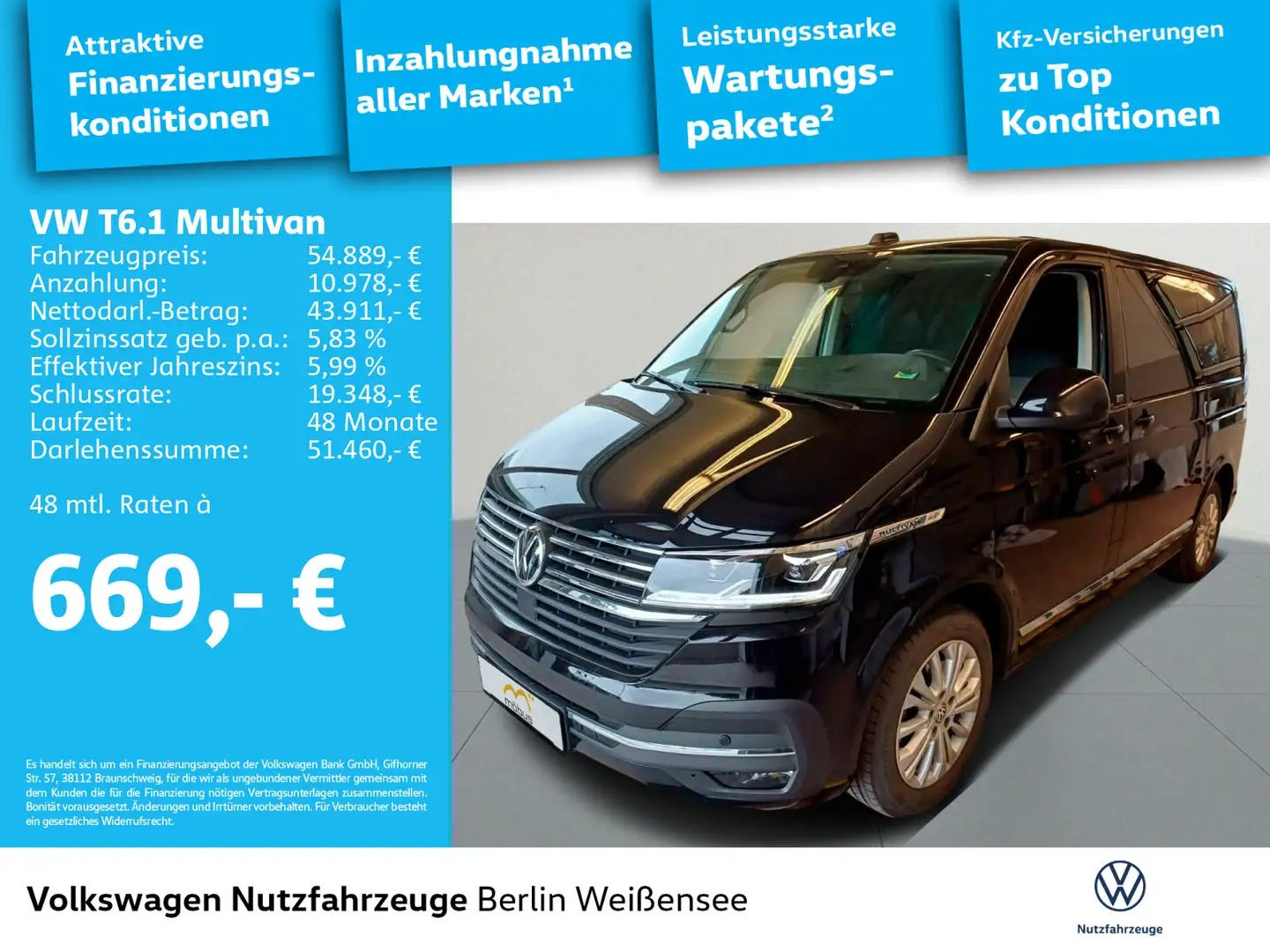 Volkswagen T6.1 Multivan 2.0 TDI Generation Six*4M*VC*DCC*R Noir - 2