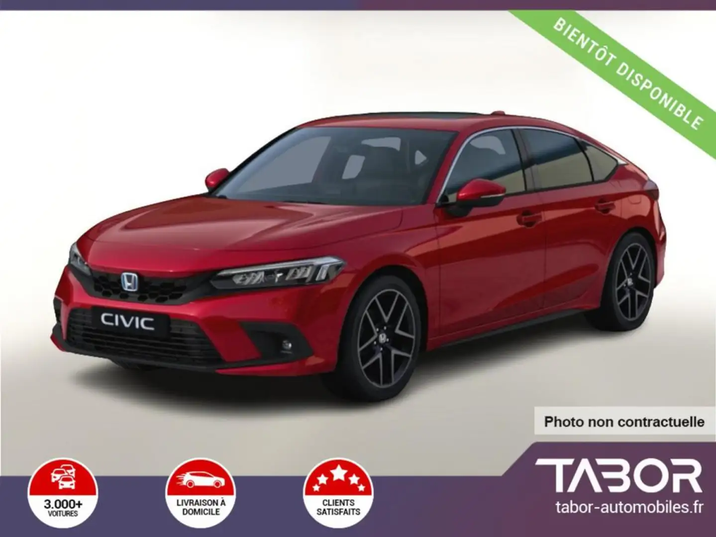 Honda Civic e:HEV 184 Advance GPS cuir Pano Key Rouge - 1