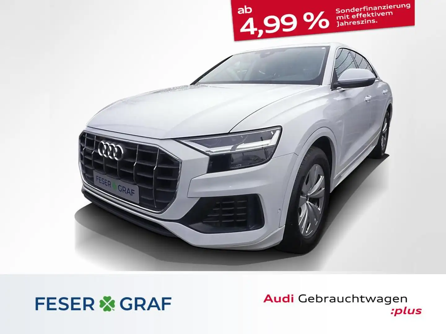 Audi Q8 55 TFSI e quattro Pano Navi Tempomat AHK Blanc - 1