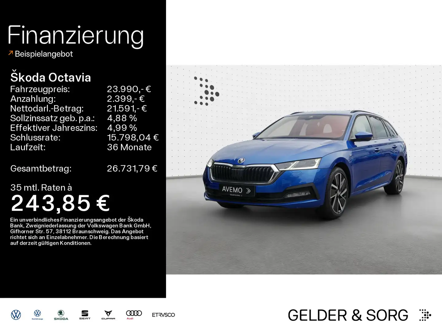 Skoda Octavia Combi 1.5 TGI LED*RFK*DAB*AHK Blauw - 1