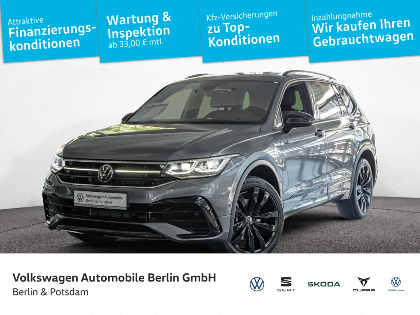 Volkswagen Tiguan Allspace 2.0 TSI 4M R-Line Black DCC AHK Grau - 1