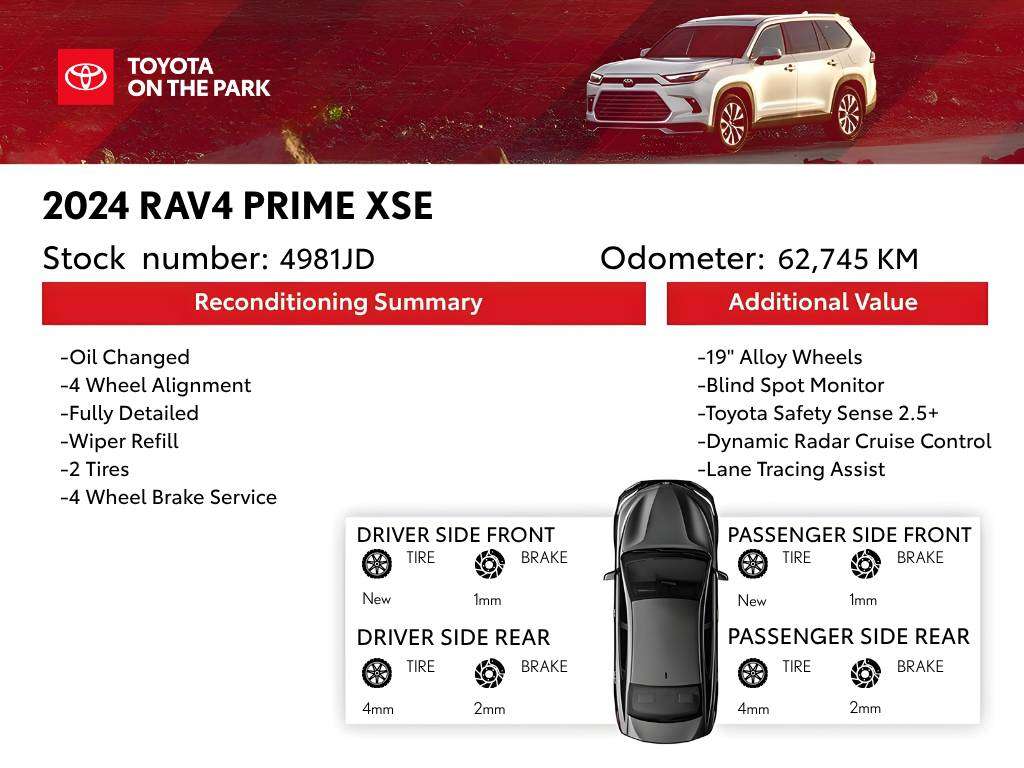 used 2024 Toyota RAV4 Prime car, priced at $46,995