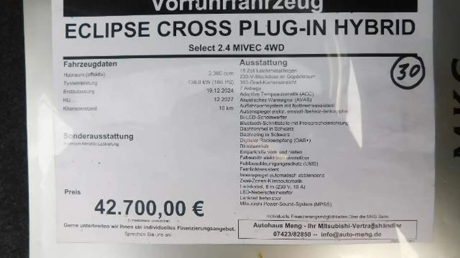 Mitsubishi Eclipse Cross Plug-in Hybrid Select 2.4 MIVEC 4WD Blanc - 2