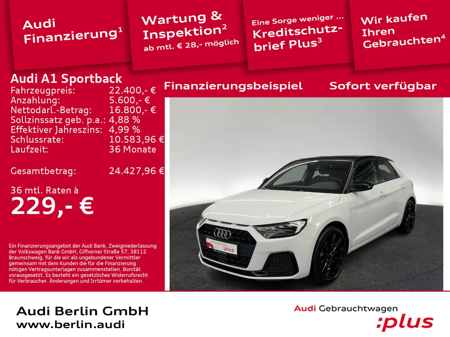 Audi A1 Advanced 35 TFSI S tr. RFK NAVI LED Weiß - 1