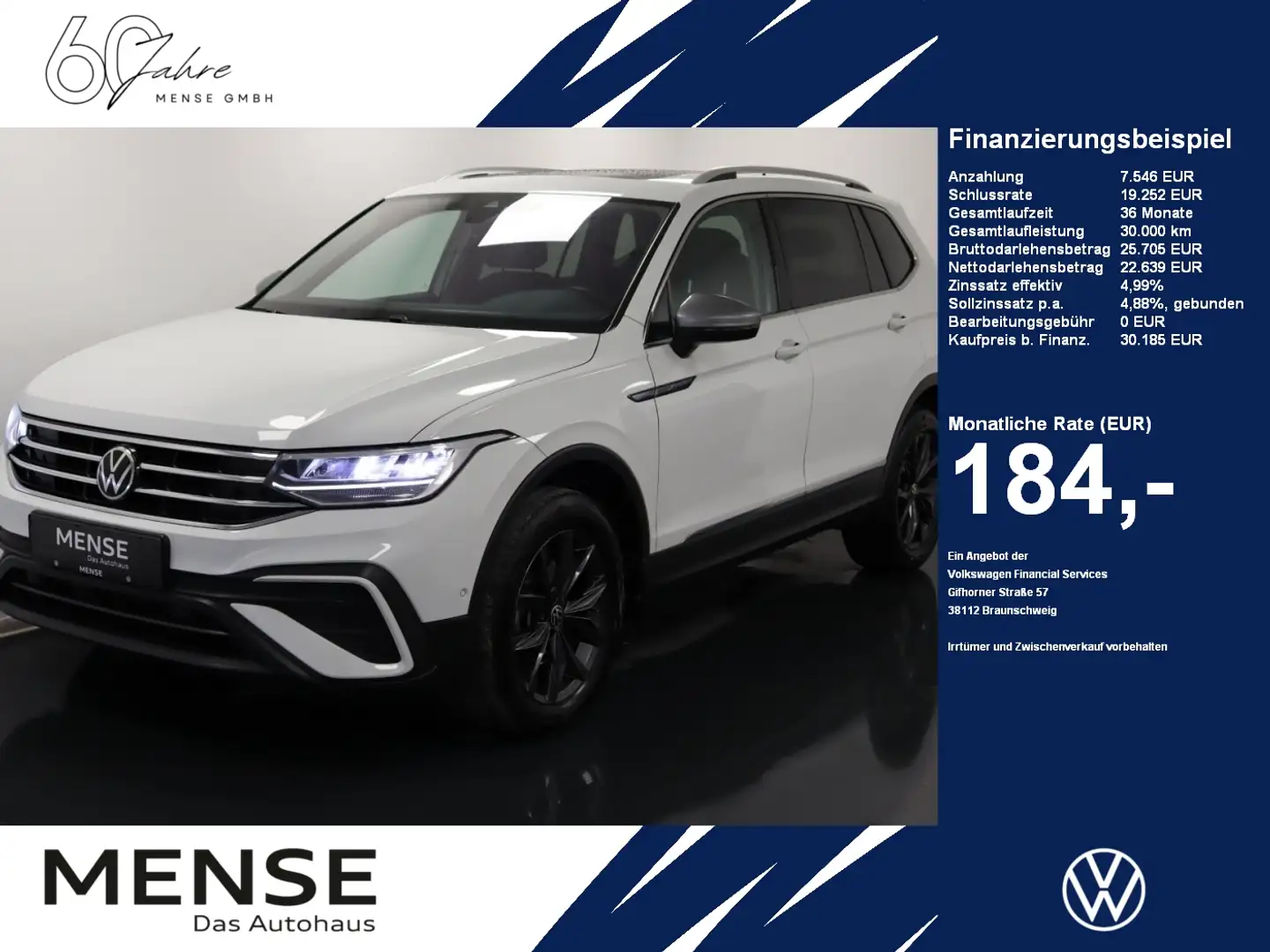 Volkswagen Tiguan Allspace 2.0 TDI Life |AHK|ACC|VirtualCP Weiß - 1