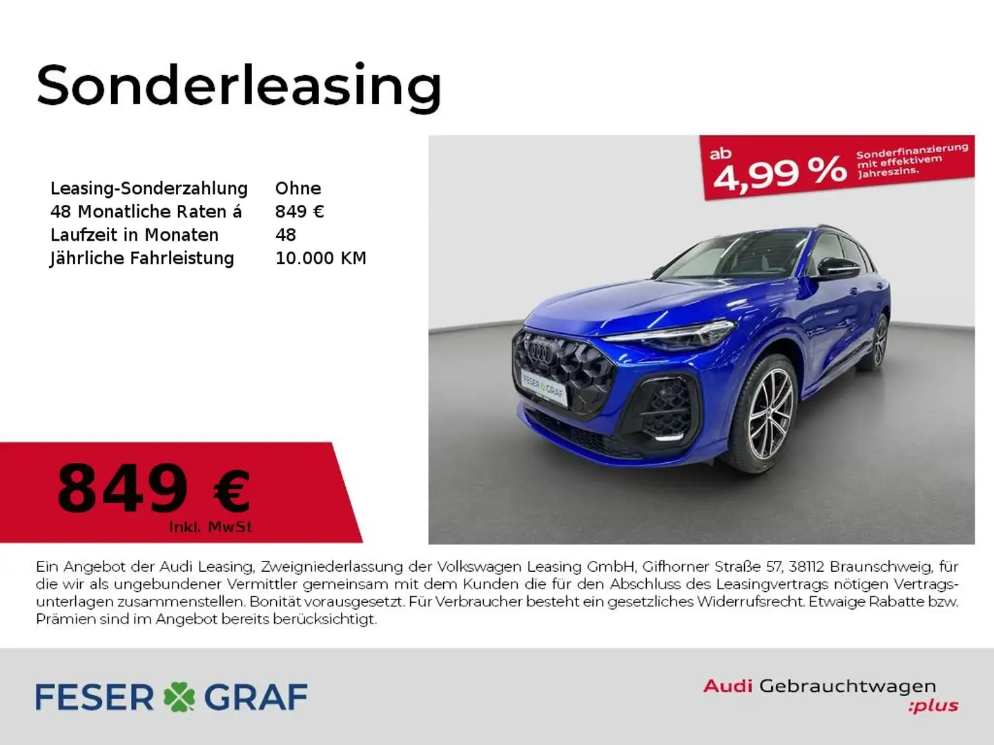 Audi Q5 e-hybrid qu. 270 kW Tech Pro AHK Pano 20" Blau - 1