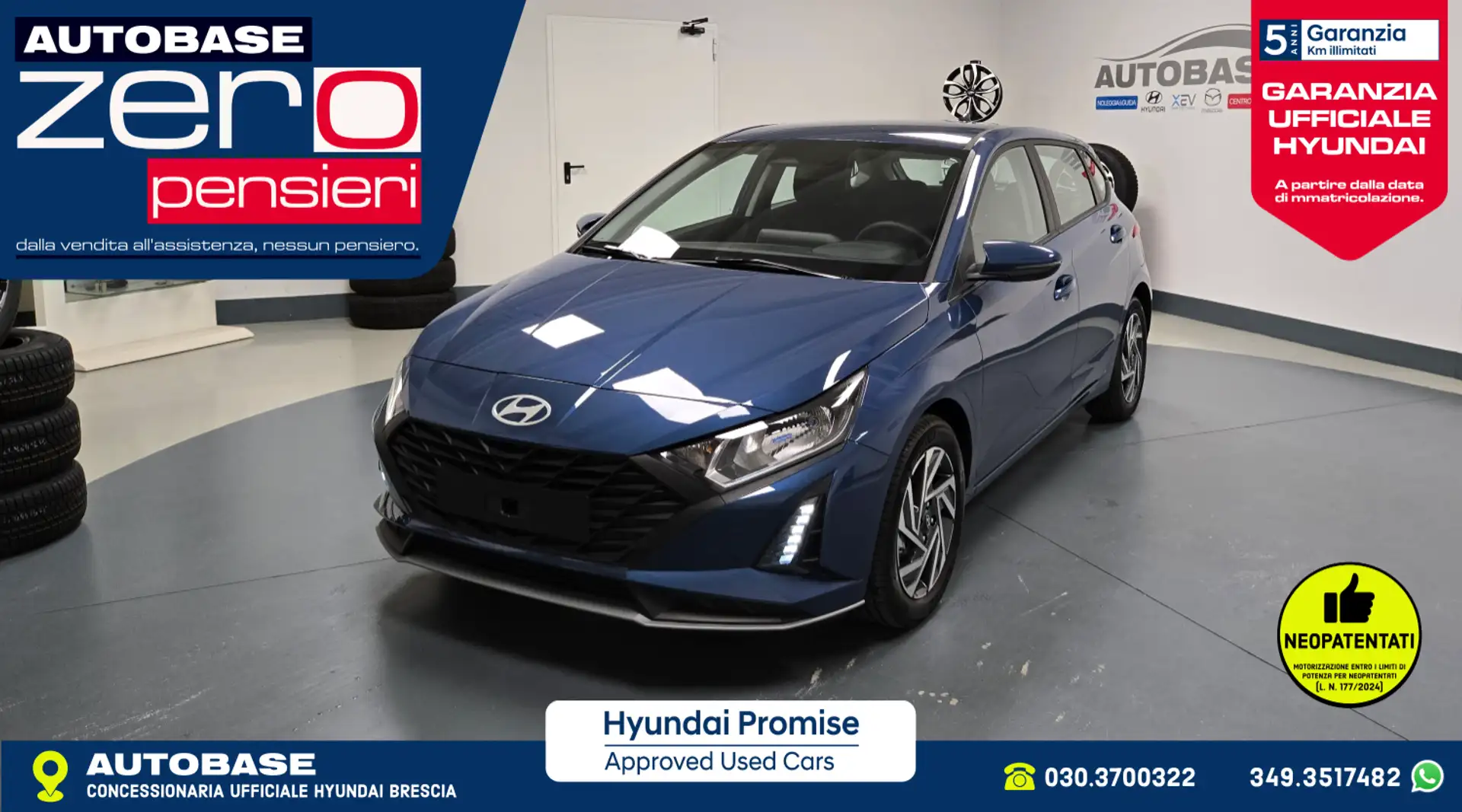 Hyundai i20 1.2 mpi Connectline 79cv mt Blu/Azzurro - 1