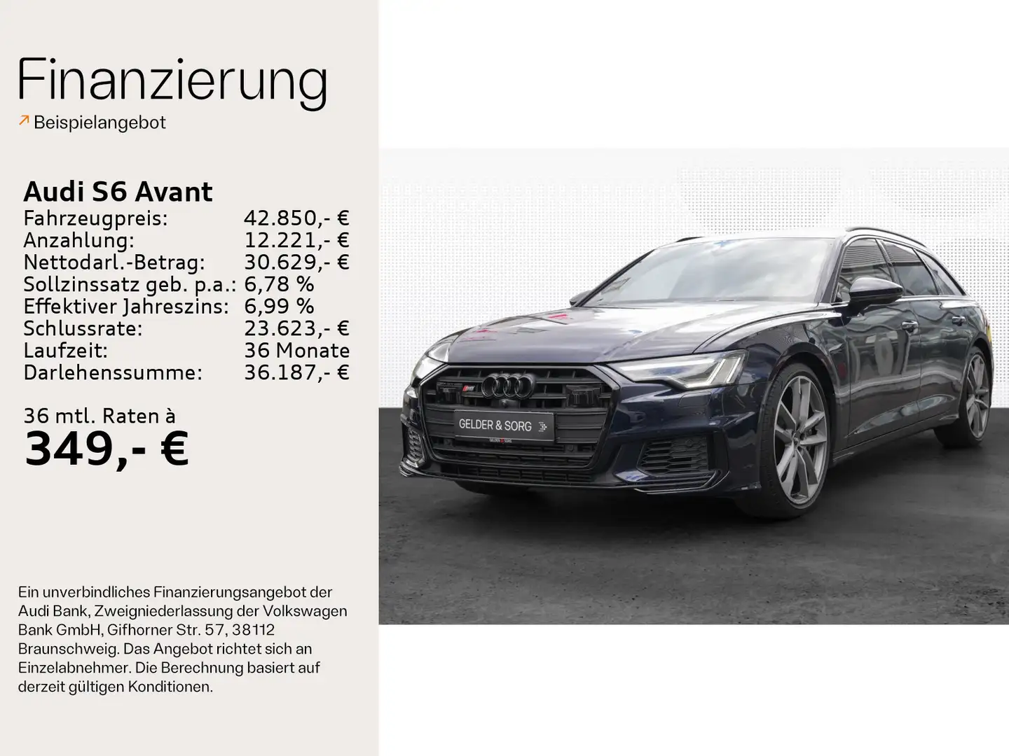 Audi S6 TDI qu. |Matrix|AHK|Tour|B&O|S-Sitze| Niebieski - 2