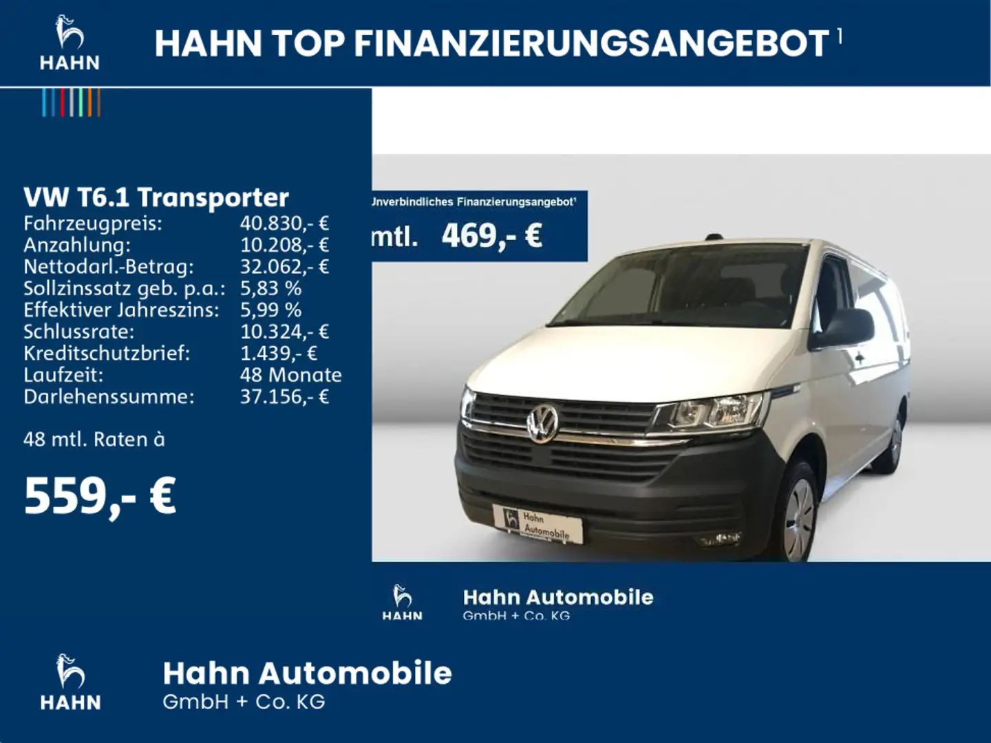 Volkswagen T6.1 Transporter T6.1 Kasten lang L2H1 2.0TDI AHK Heckflügeltüren Blanc - 2