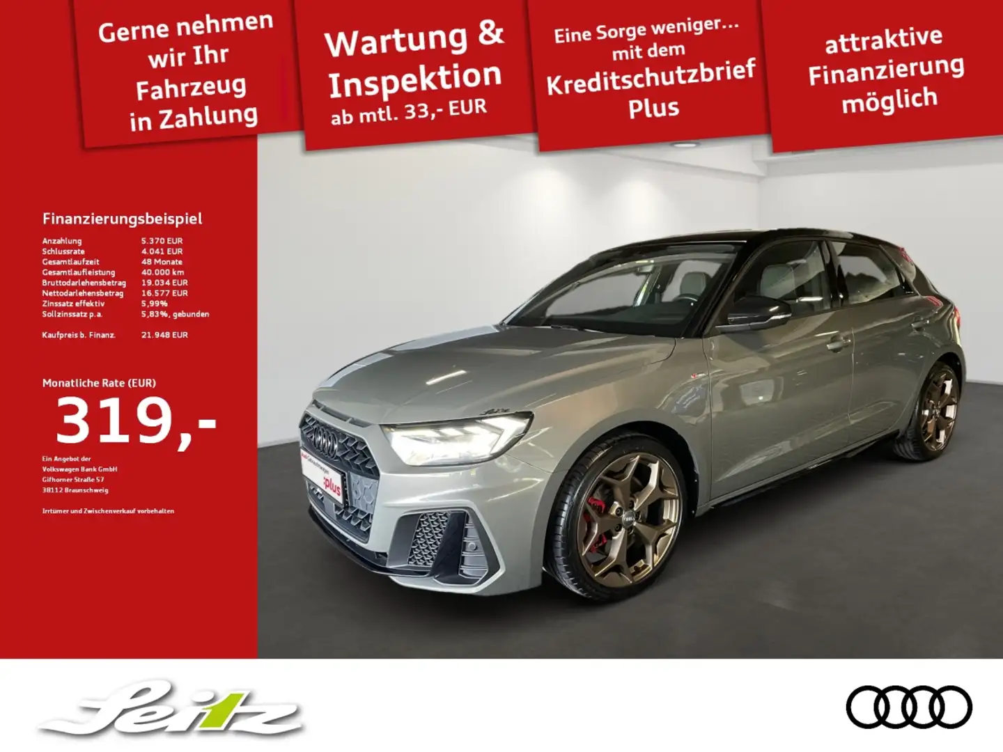 Audi A1 Sportback 40 TFSI edition one *LED*PDC*NAVI*SITZH* Gris - 1