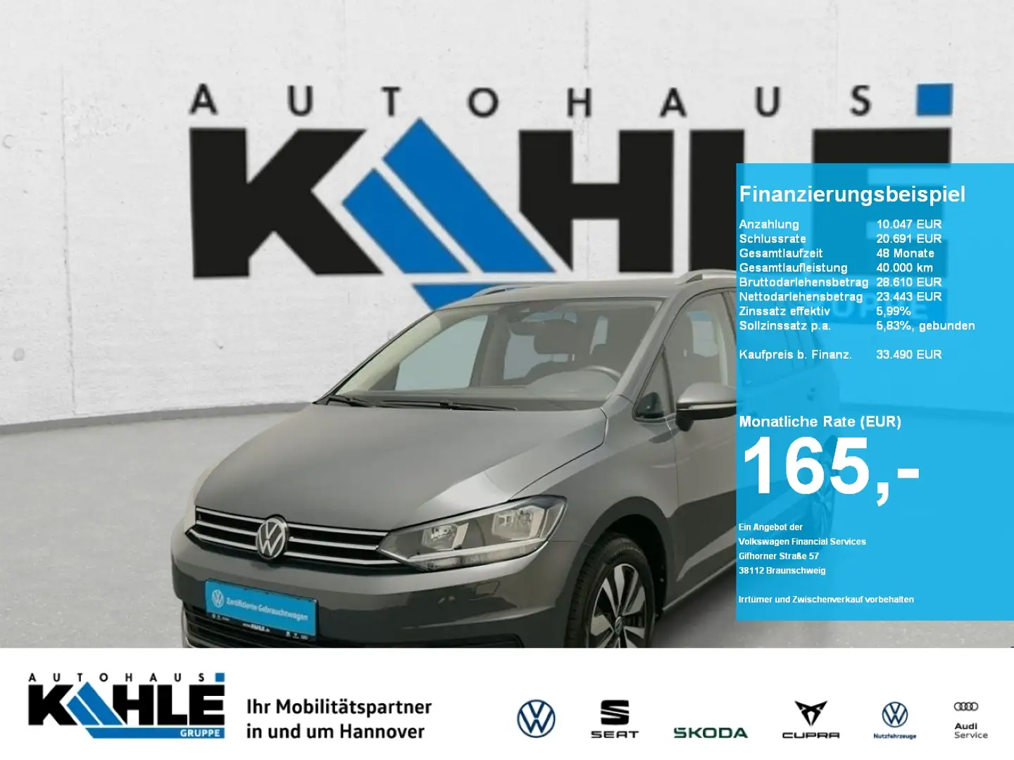 Volkswagen Touran 2.0 TDI MOVE CarPlay ACC Navi Virt Gris - 1