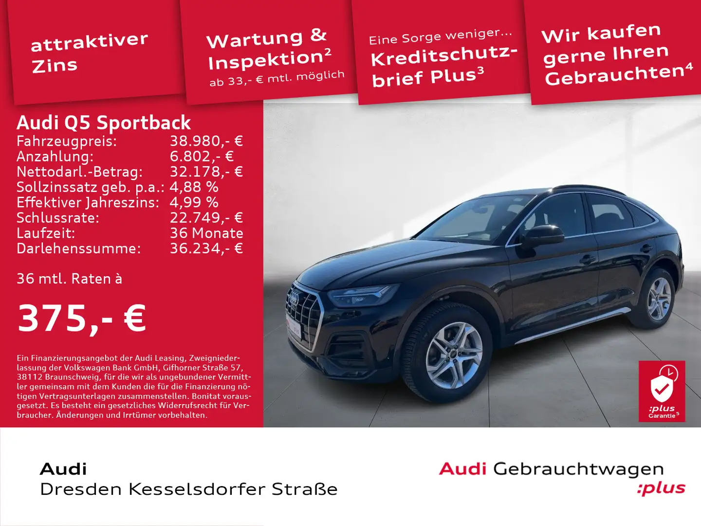 Audi Q5 40 TDI Q. advanced AHZV Kamera Navi Schwarz - 1