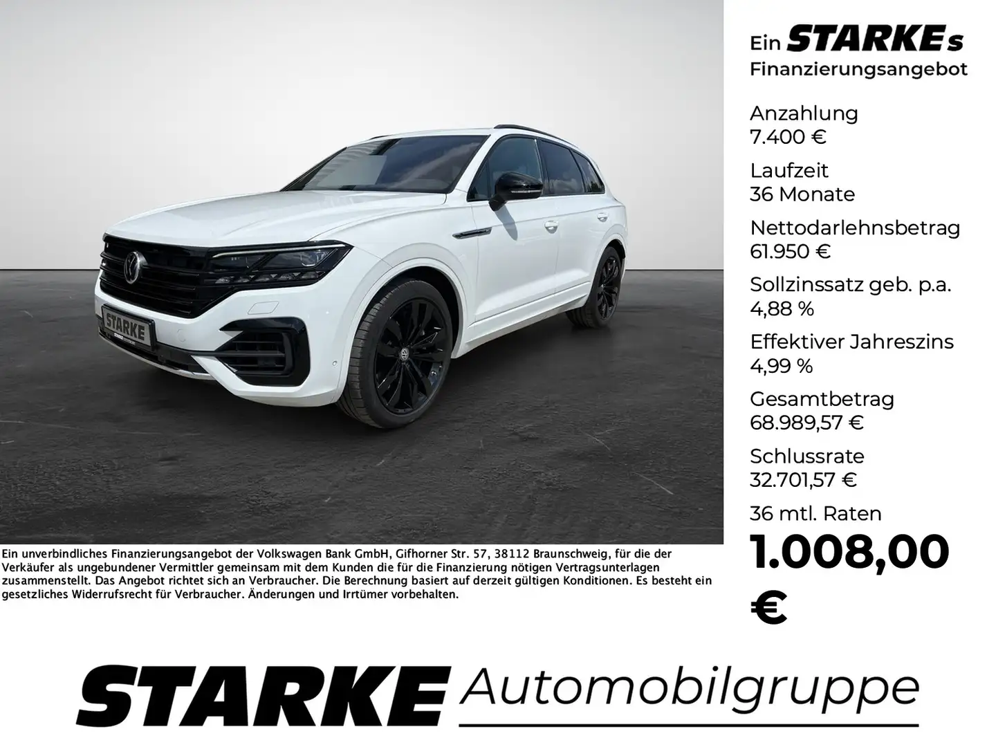 Volkswagen Touareg V8 TDI 4M R-Line Black Style Blanc - 1